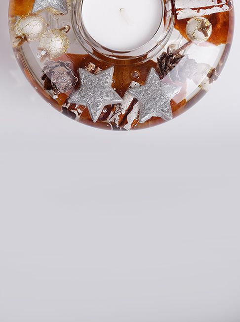 CANDLE HOLDER SILENT STARS BROWN